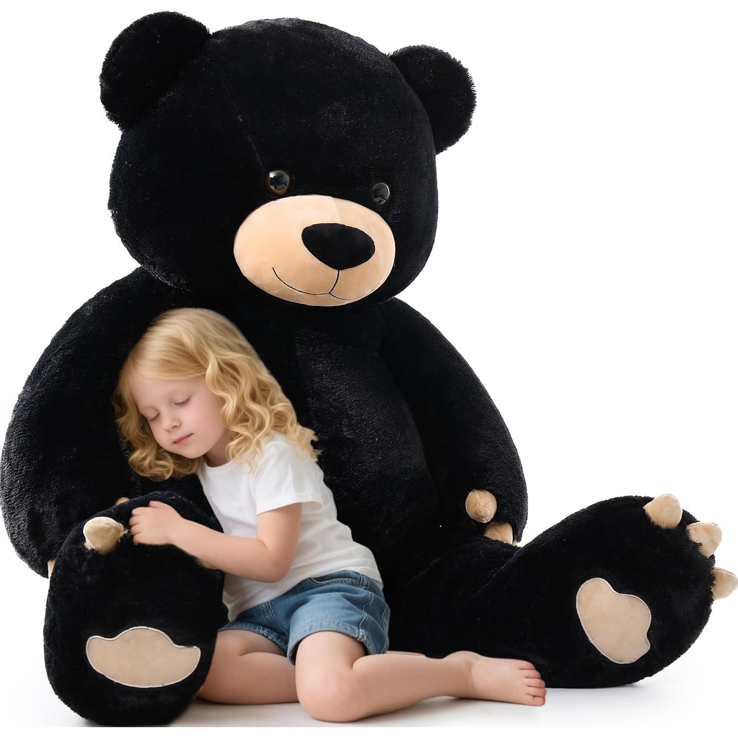 Oso de Peluche Gigante Tezituor 150 cm Negro para Regalo
