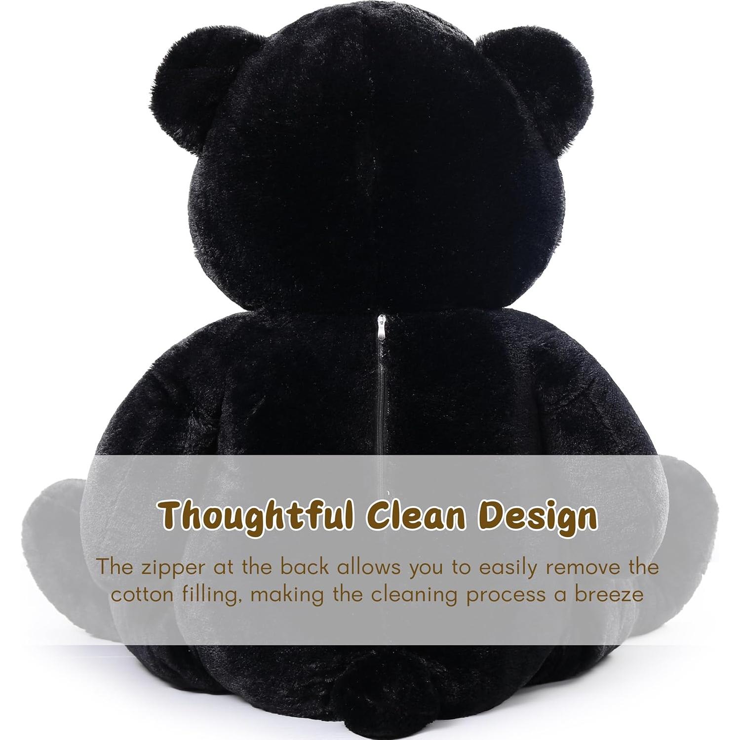 Oso de Peluche Gigante Tezituor 150 cm Negro para Regalo