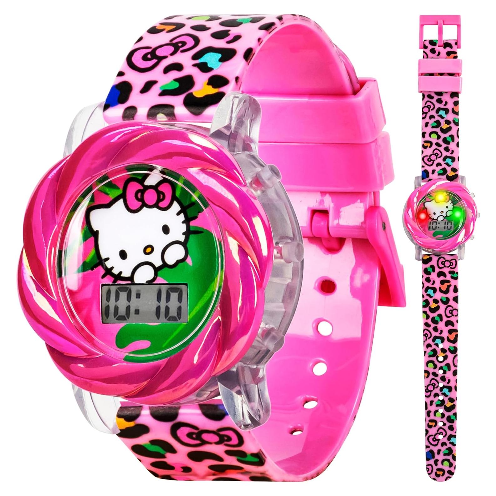 Reloj LCD Hello Kitty Accutime para Niñas - Correa Rosa, LED