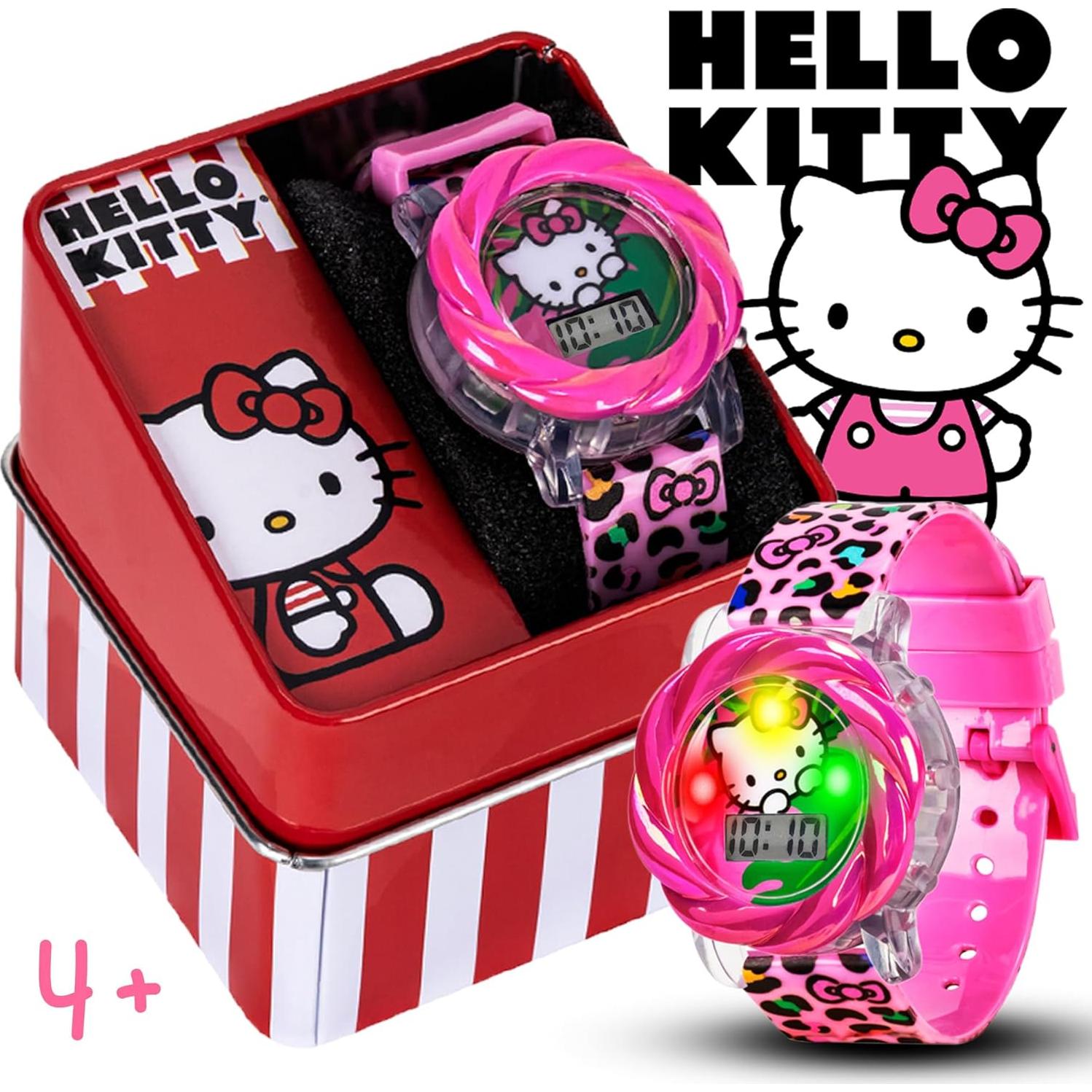 Reloj LCD Hello Kitty Accutime para Niñas - Correa Rosa, LED