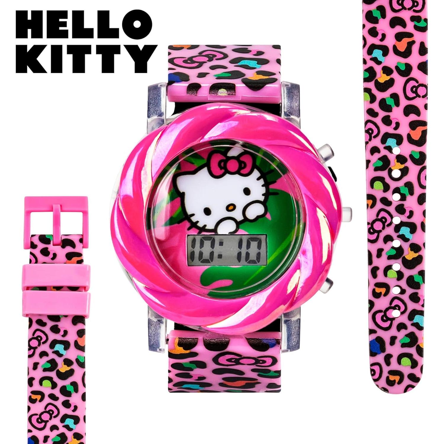 Reloj LCD Hello Kitty Accutime para Niñas - Correa Rosa, LED