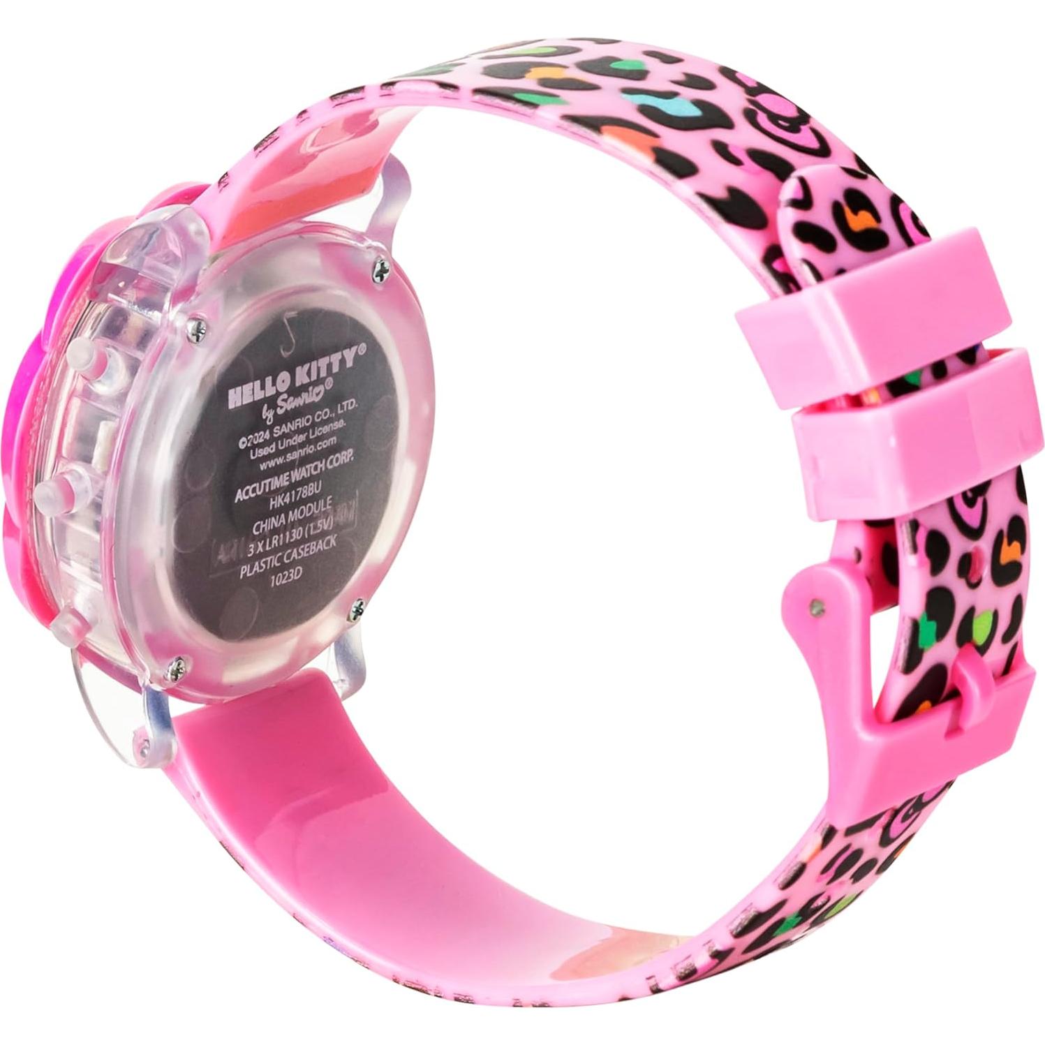 Reloj LCD Hello Kitty Accutime para Niñas - Correa Rosa, LED