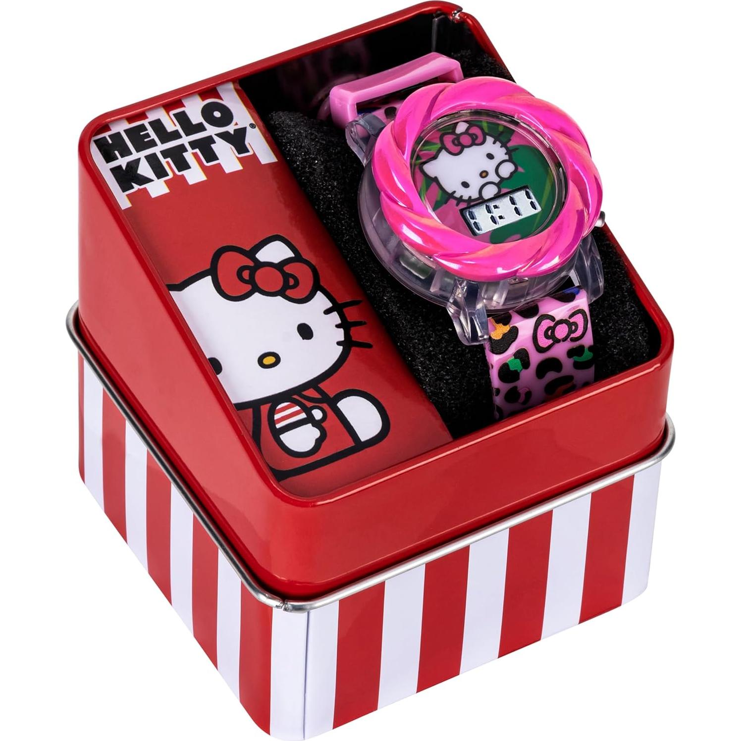Reloj LCD Hello Kitty Accutime para Niñas - Correa Rosa, LED