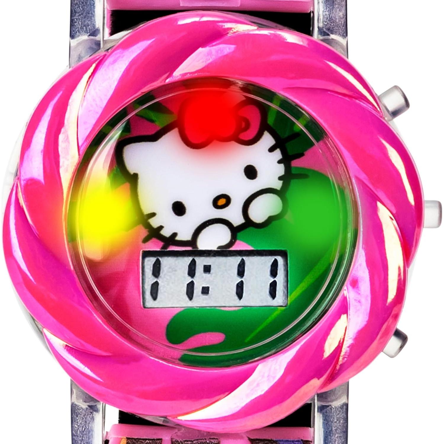 Reloj LCD Hello Kitty Accutime para Niñas - Correa Rosa, LED