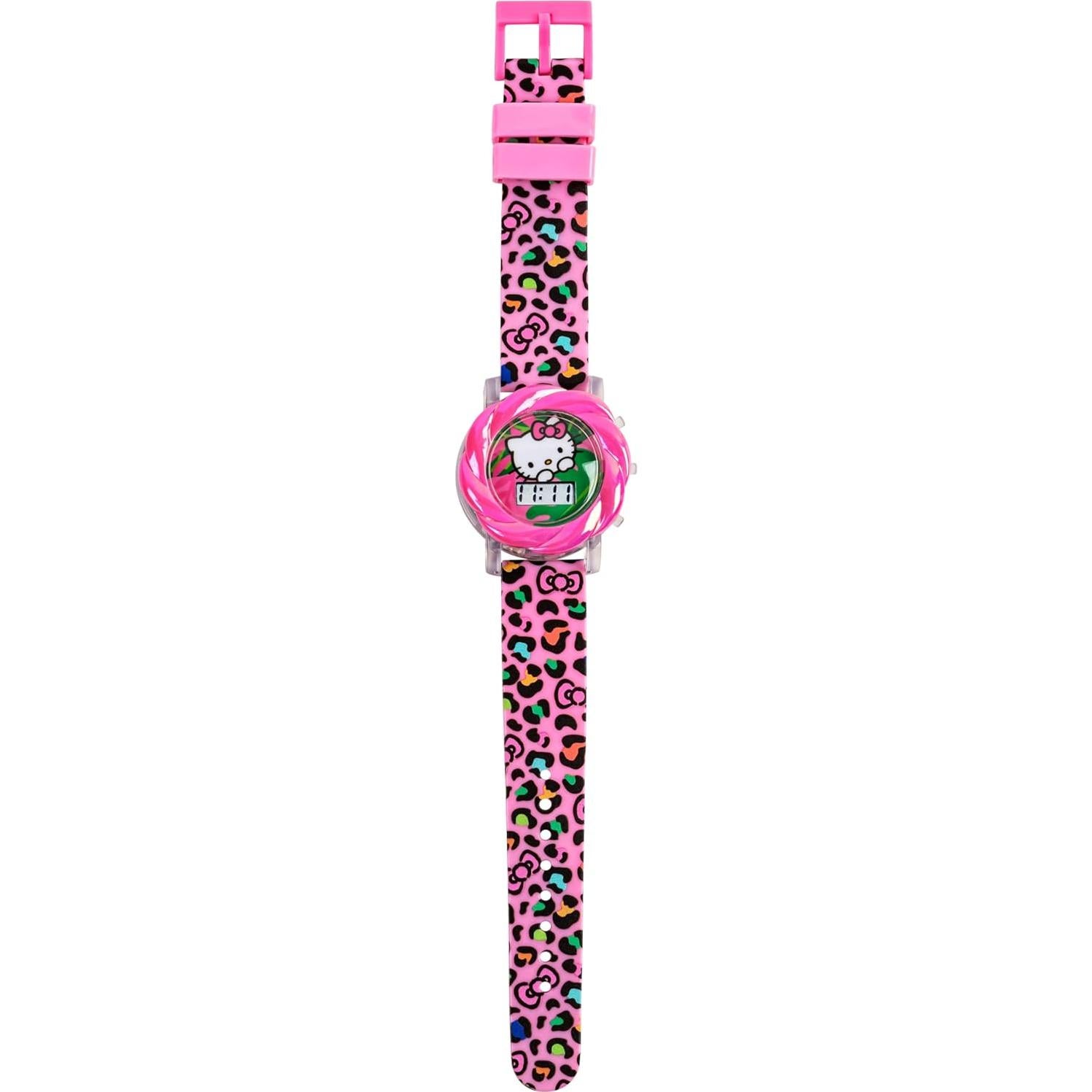 Reloj LCD Hello Kitty Accutime para Niñas - Correa Rosa, LED