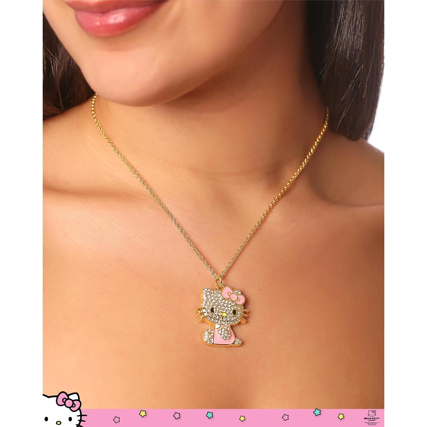 Collar Hello Kitty de Esmalte y Cristal Pavé Sally Rose 40.64 cm