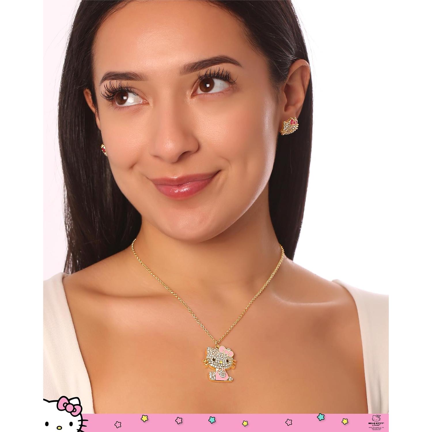 Collar Hello Kitty de Esmalte y Cristal Pavé Sally Rose 40.64 cm