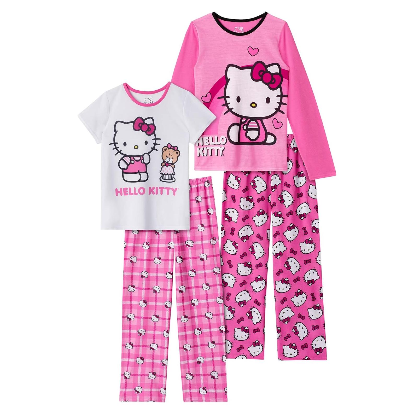 Conjunto de Pijama para Niñas Hello Kitty 4 Piezas Rosa