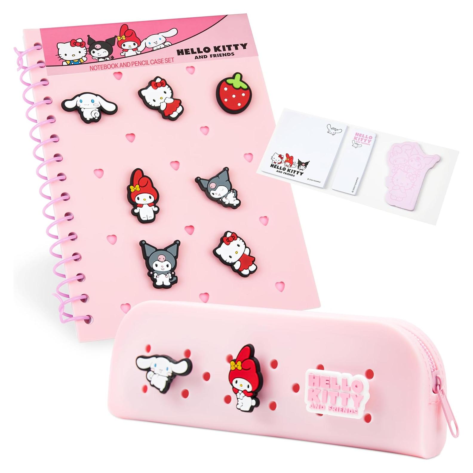 Set de Papelería Hello Kitty A5 con Estuche y Notas Adhesivas