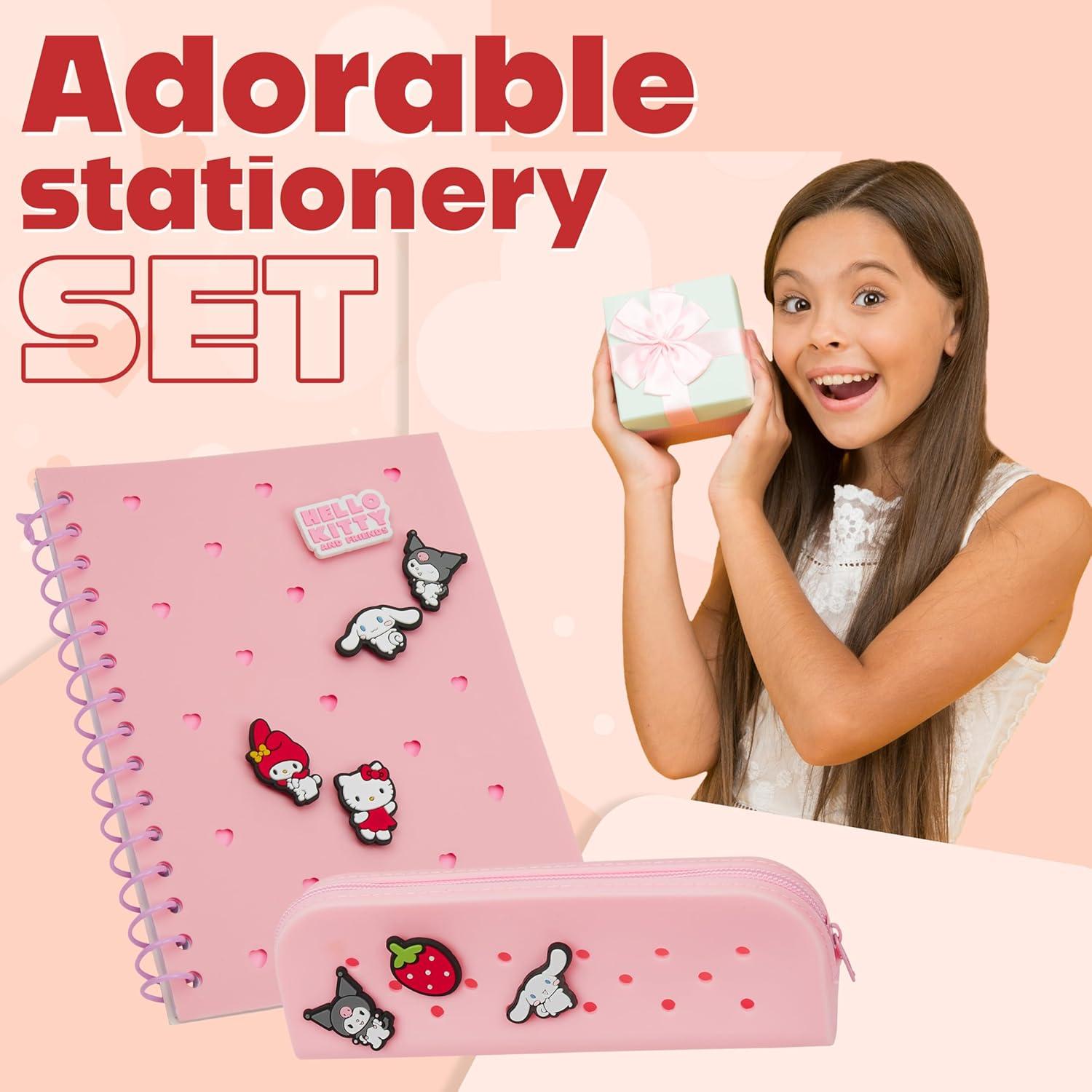 Set de Papelería Hello Kitty A5 con Estuche y Notas Adhesivas