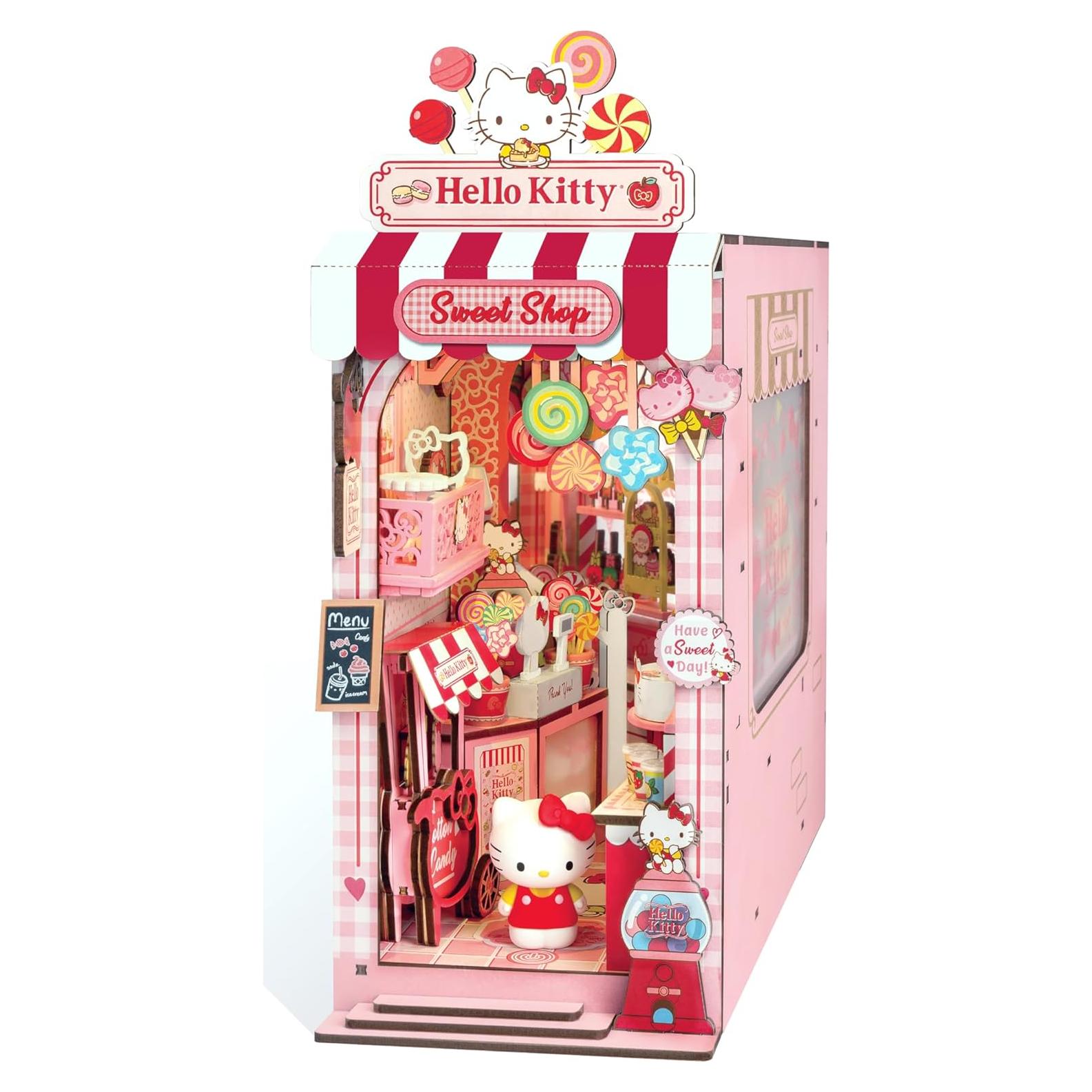 Kit de Rincón de Libros Hello Kitty Hands Craft - Miniatura DIY con LED