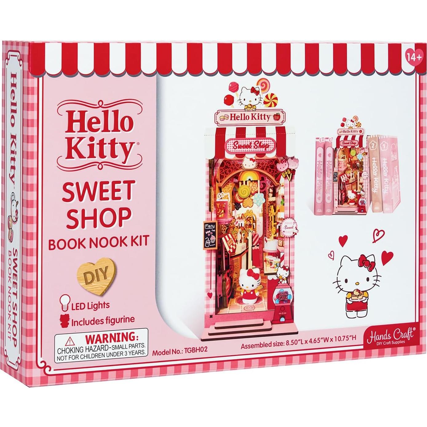 Kit de Rincón de Libros Hello Kitty Hands Craft - Miniatura DIY con LED