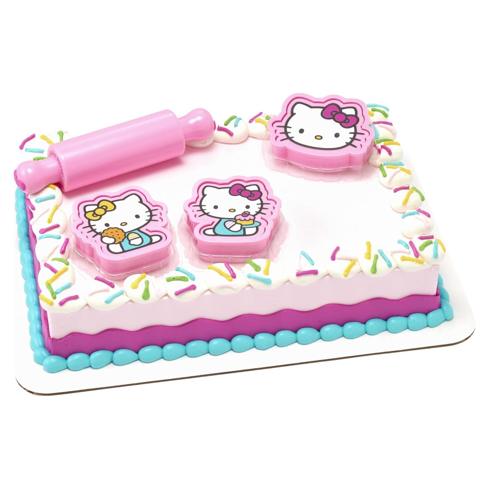 DecoSet Hello Kitty - Set de Decoración de Pastel 7 Piezas