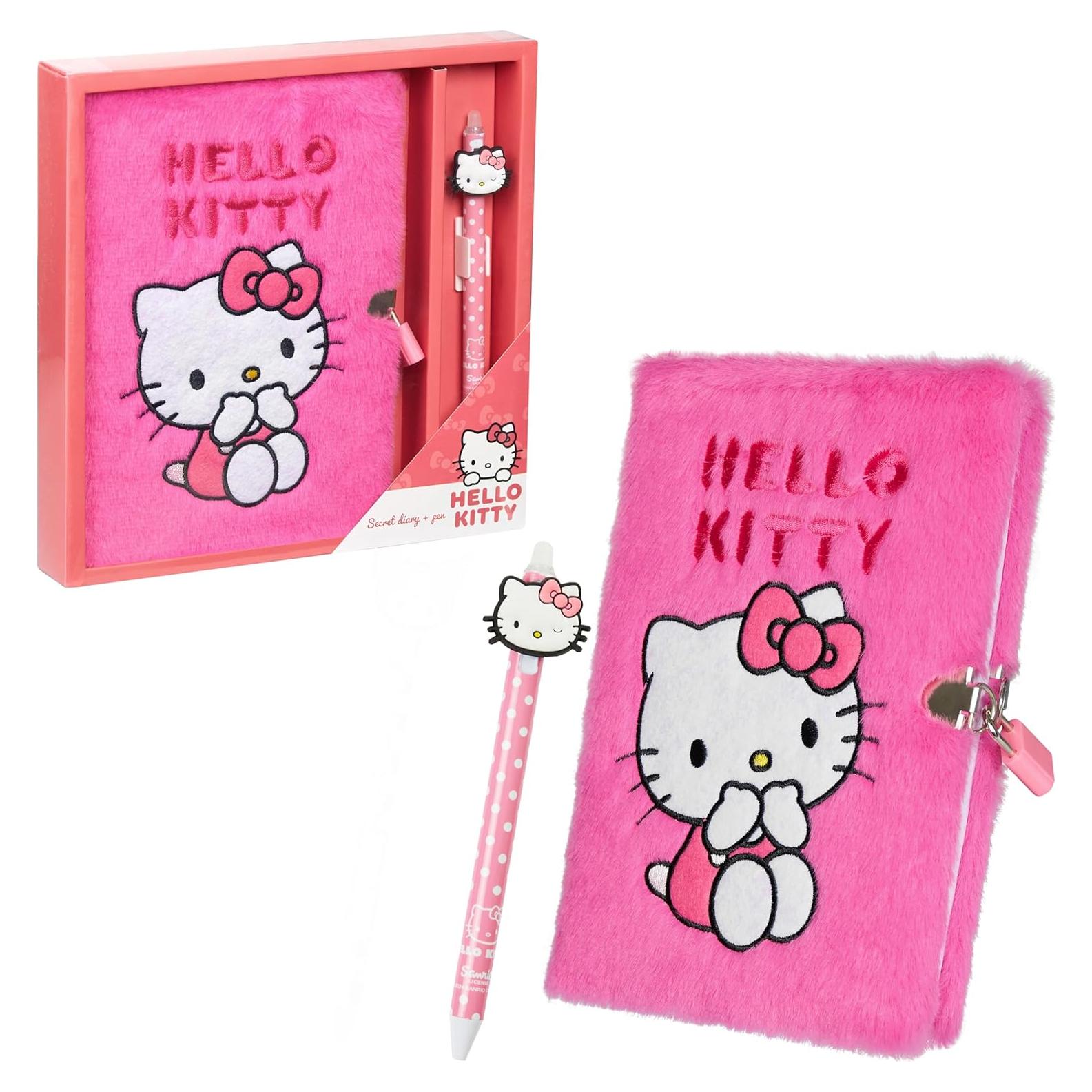 Diario Hello Kitty con Cerradura y Bolígrafo Rosa A5
