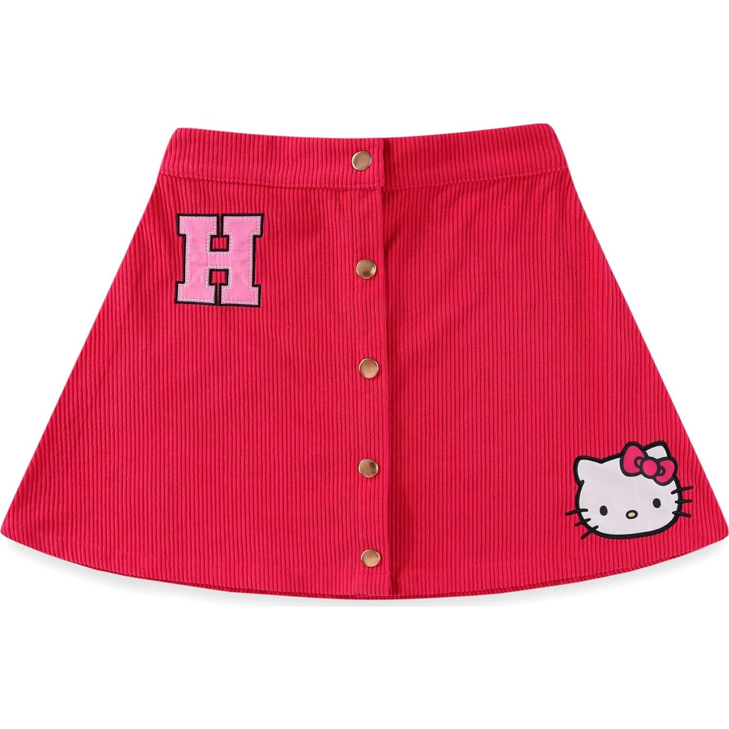 Conjunto Hello Kitty para Niñas Grandes - Camiseta y Falda de Pana