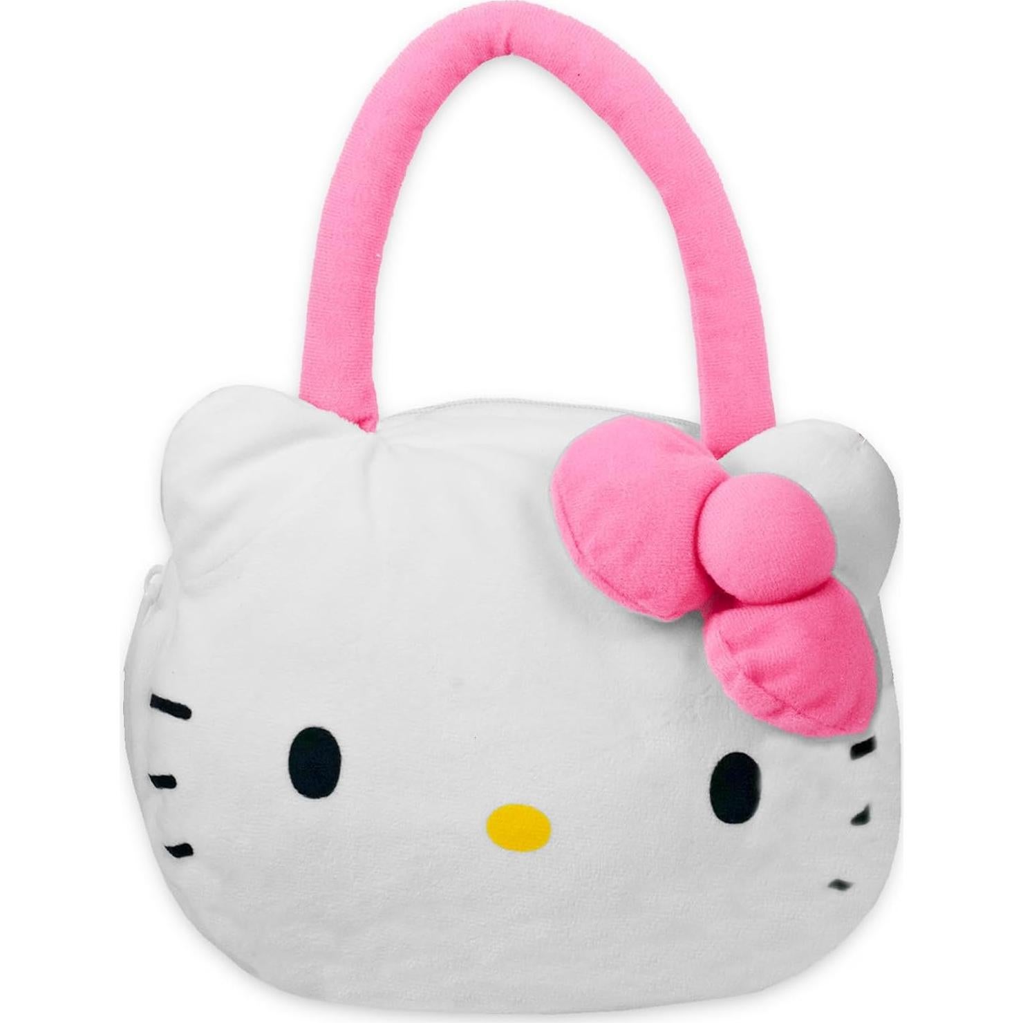 Bolso de peluche Hello Kitty para niñas con correas y pegatinas