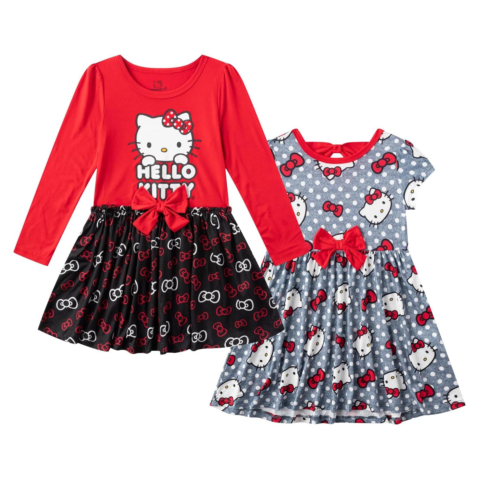 Vestidos Hello Kitty Sanrio para Niñas - 2 Paquetes Talla 5