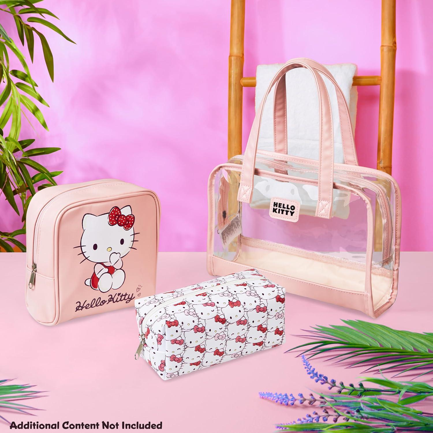 Conjunto de 3 Bolsas de Aseo Hello Kitty - Estuche de Maquillaje