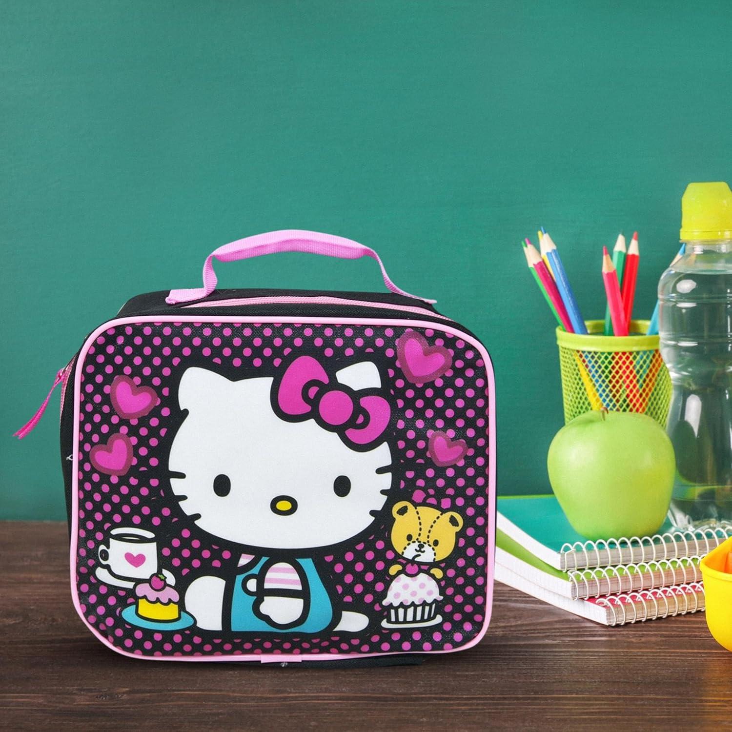 Bolsa de Almuerzo Aislada Hello Kitty Fast Forward Negra 4.66L