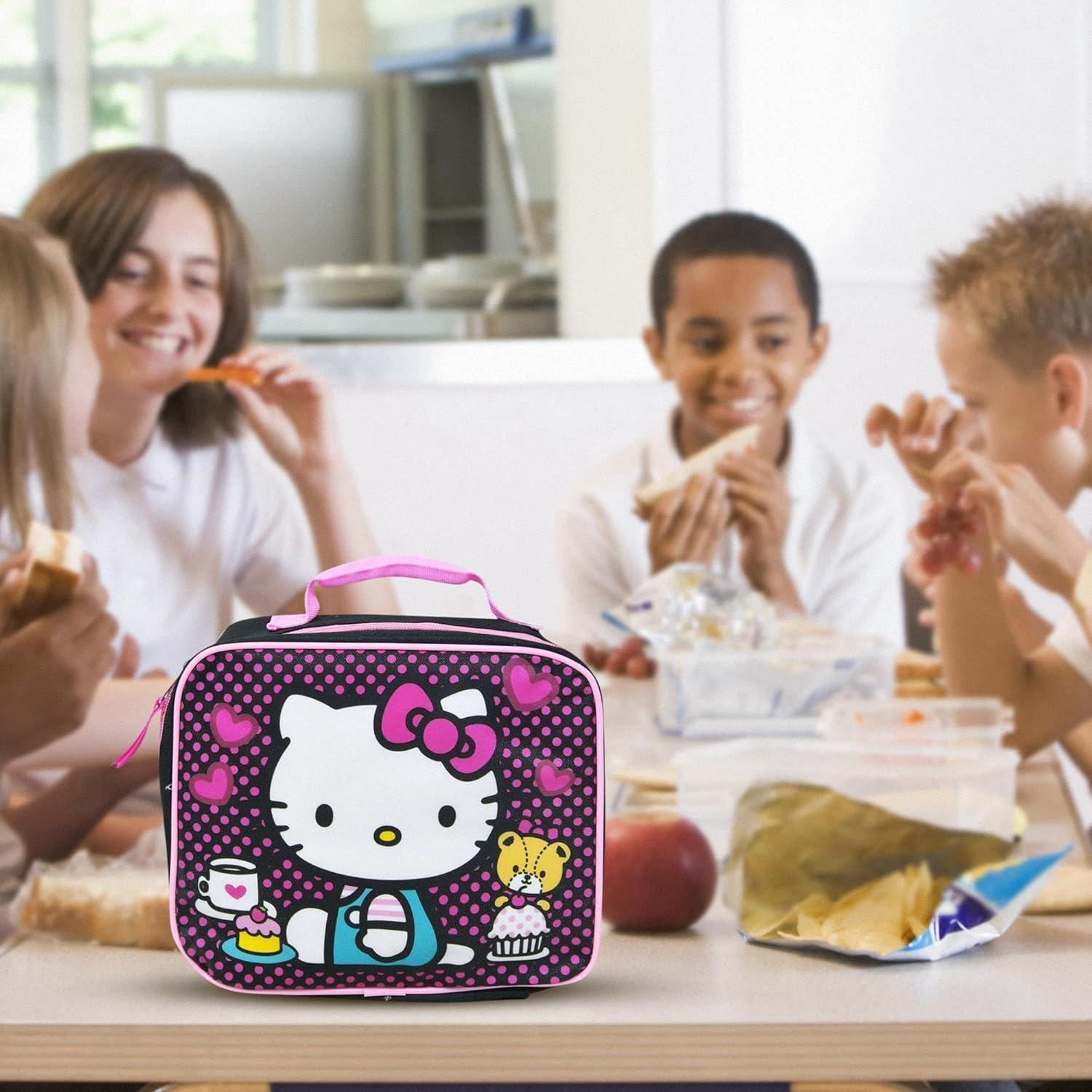 Bolsa de Almuerzo Aislada Hello Kitty Fast Forward Negra 4.66L