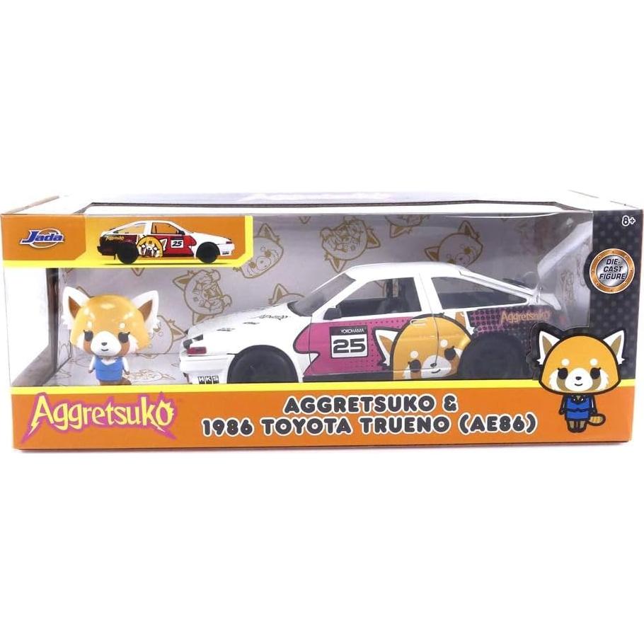 Coche de metal Jada Toys 1:24 Toyota Trueno AE86 Aggretsuko