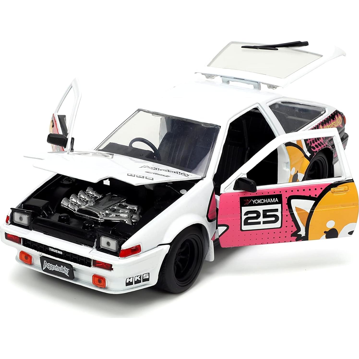 Coche de metal Jada Toys 1:24 Toyota Trueno AE86 Aggretsuko