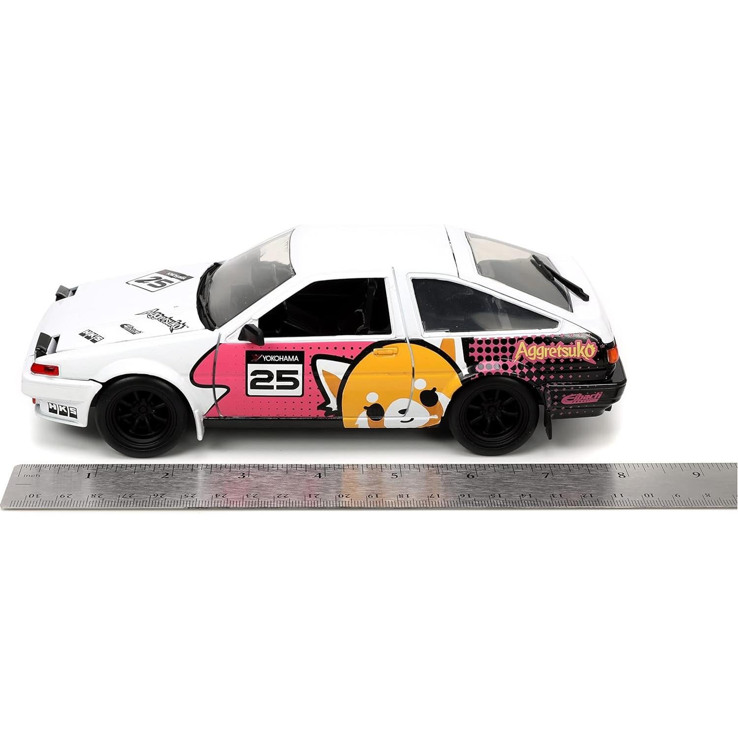 Coche de metal Jada Toys 1:24 Toyota Trueno AE86 Aggretsuko