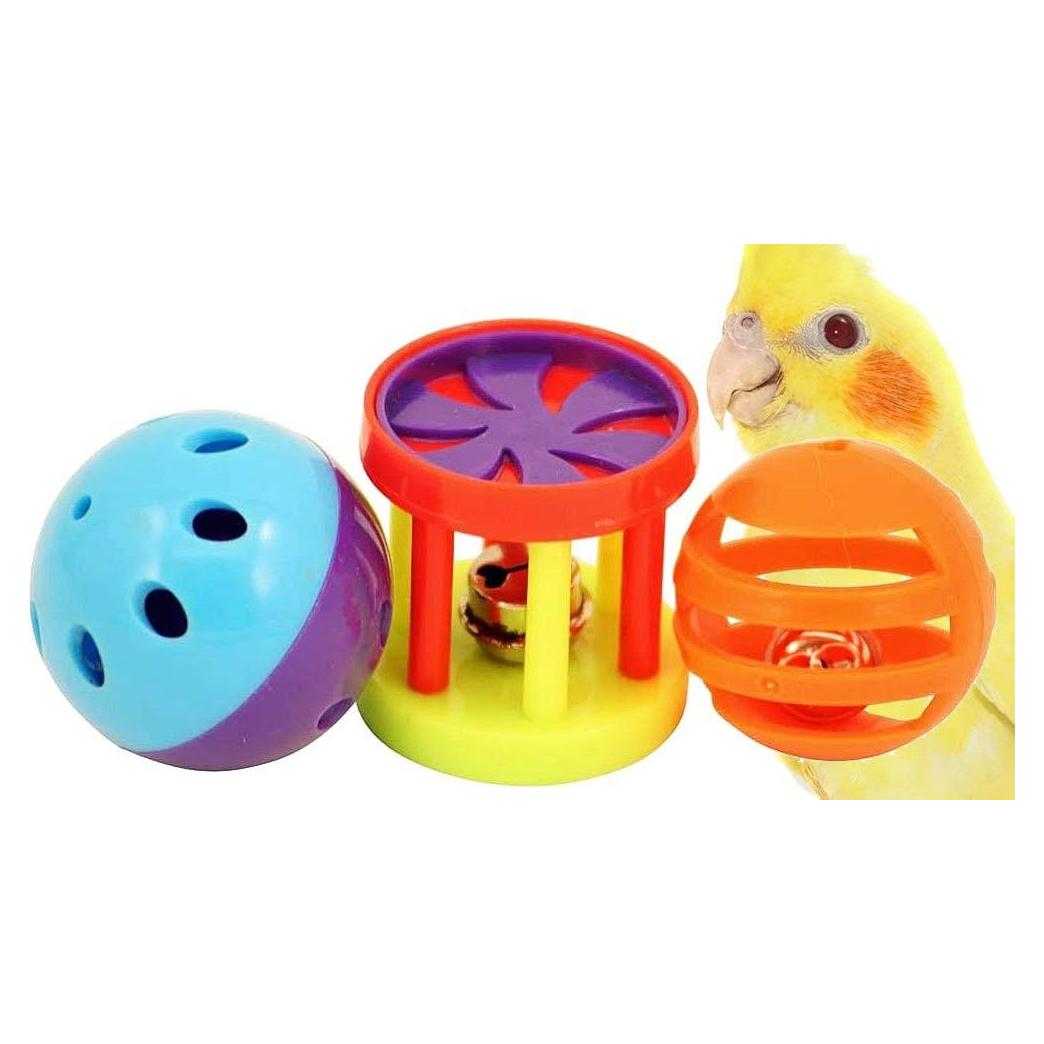 Juguetes para Aves Bonka 1195 - 3 Pelotas Sonajero para Mascotas