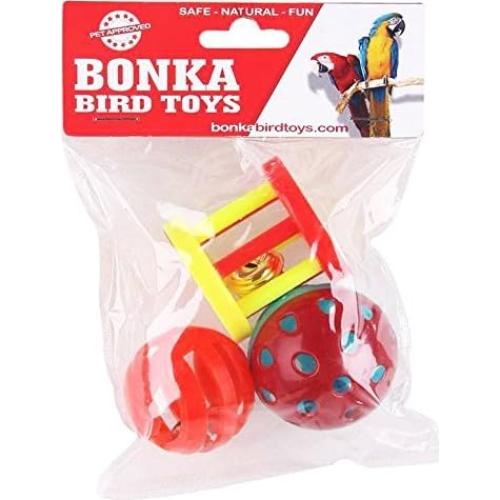 Juguetes para Aves Bonka 1195 - 3 Pelotas Sonajero para Mascotas