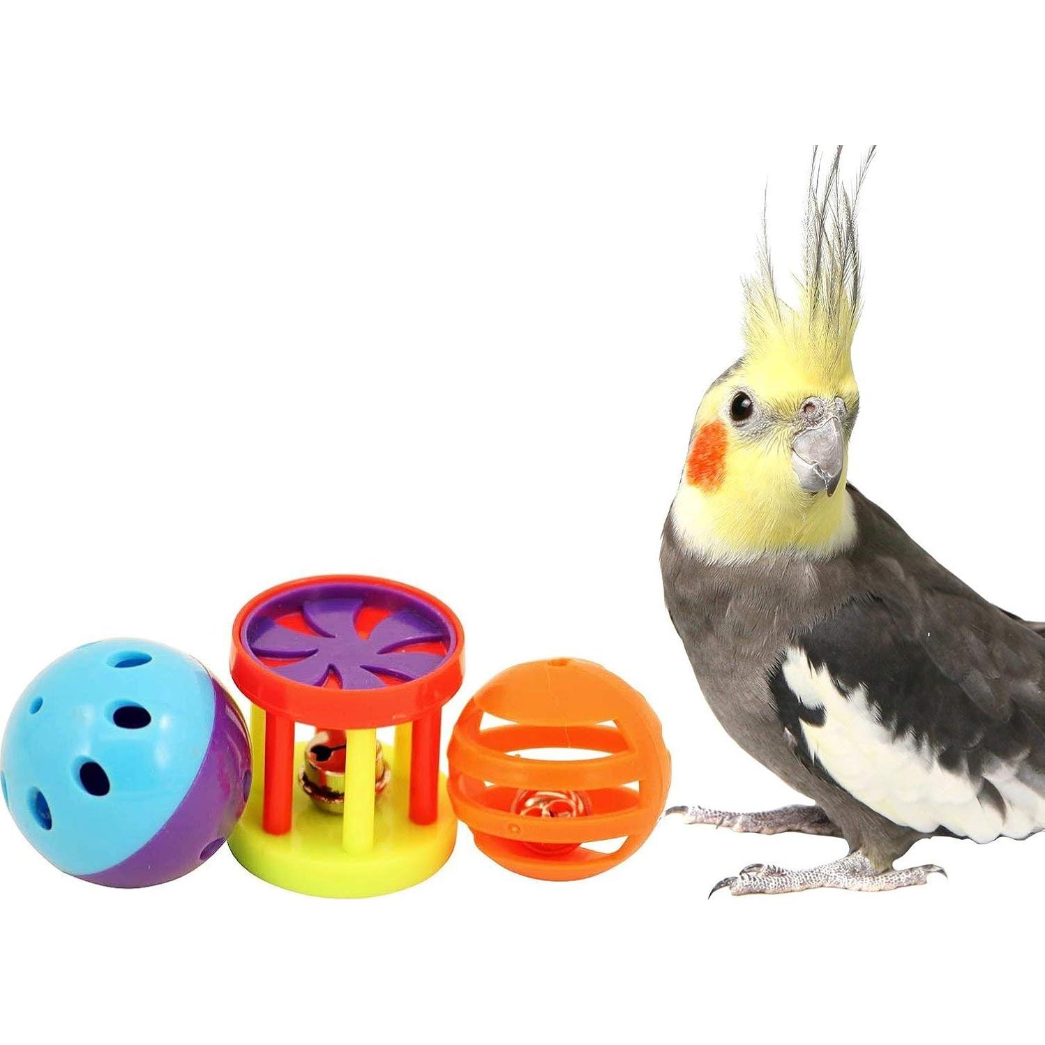 Juguetes para Aves Bonka 1195 - 3 Pelotas Sonajero para Mascotas