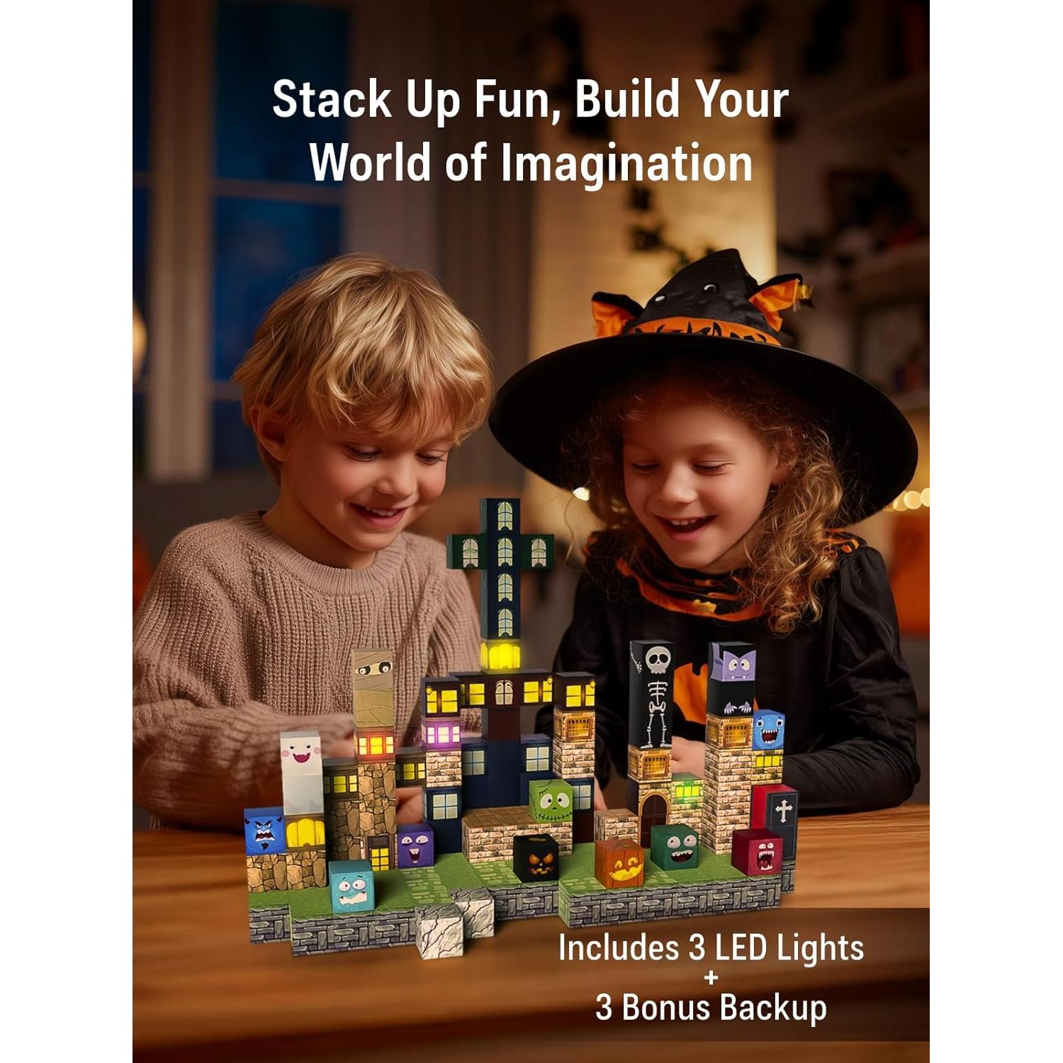 Bloques Magnéticos Halloween 137PCS Veecafiodi Juguetes STEM