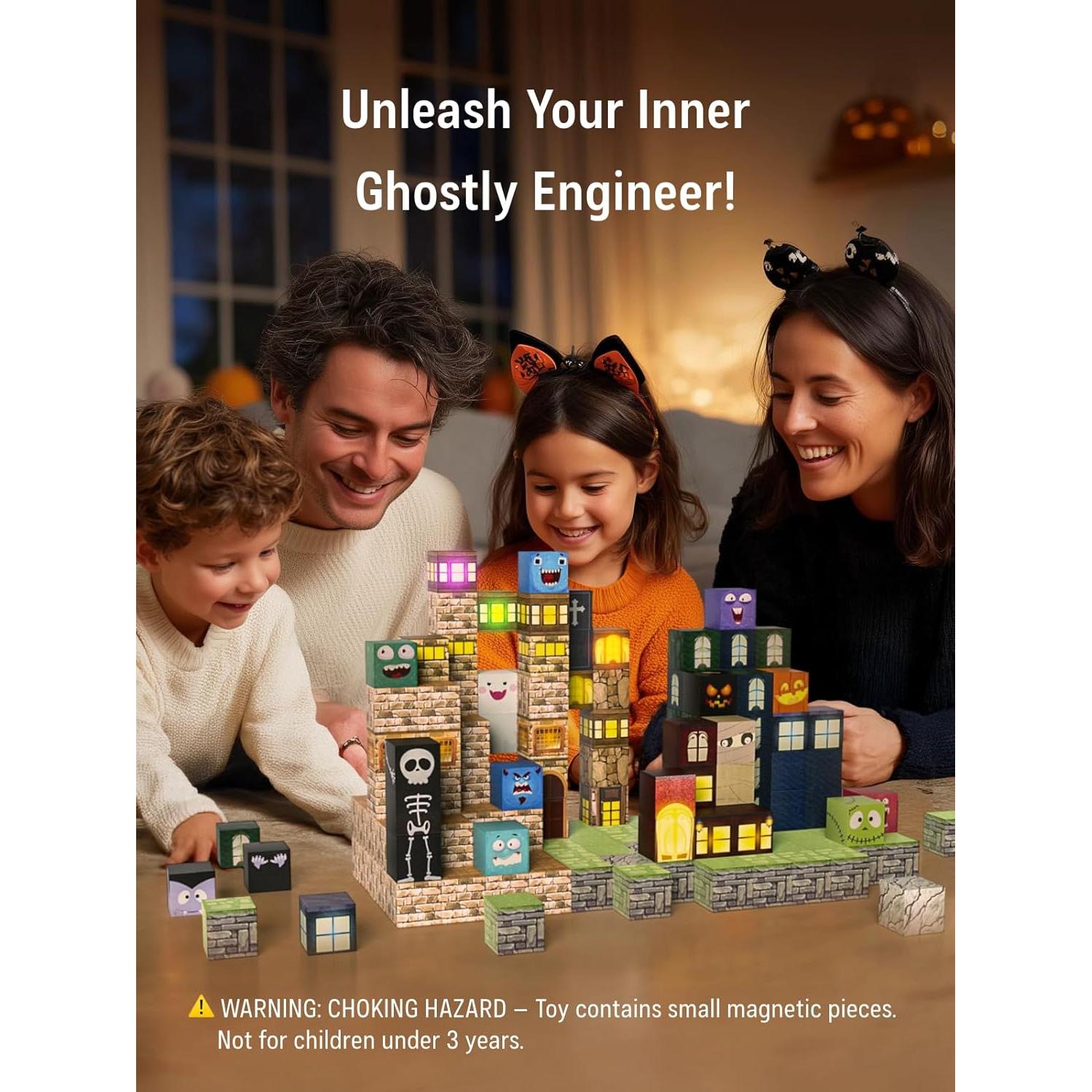 Bloques Magnéticos Halloween 137PCS Veecafiodi Juguetes STEM