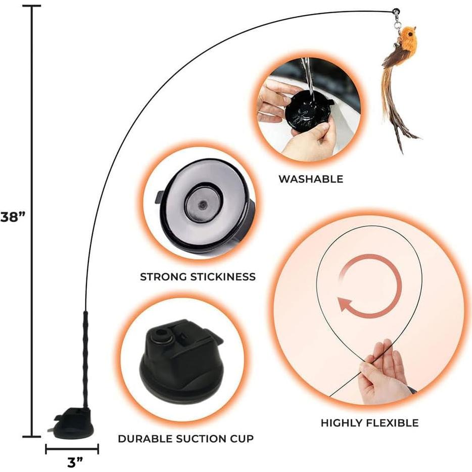 Juego de Juguetes Interactivos para Gatos Whiskertons con 5 Aves