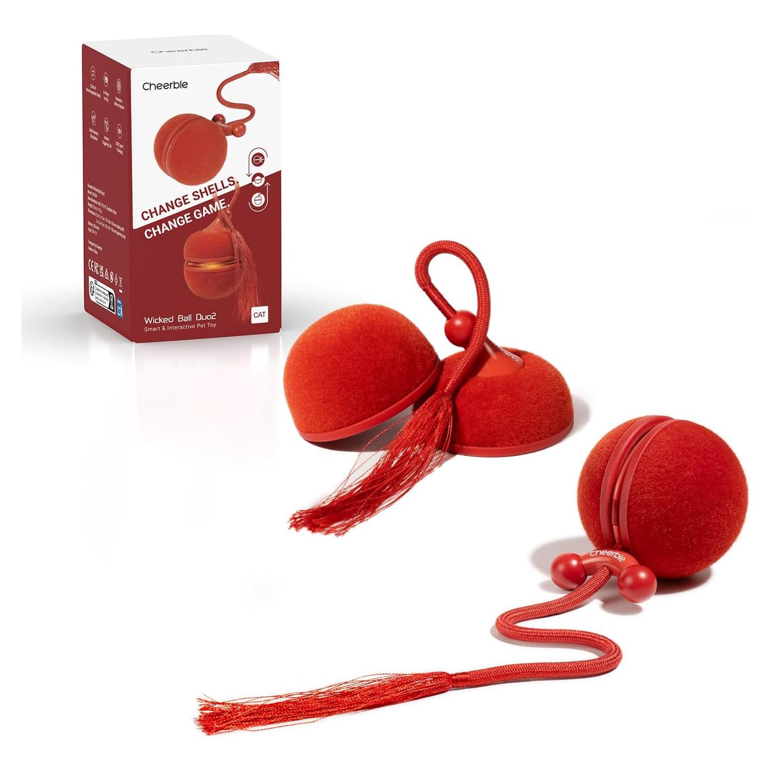 Juguete Interactivo para Gatos Cheerble Duo2 Rojo - Electrónico