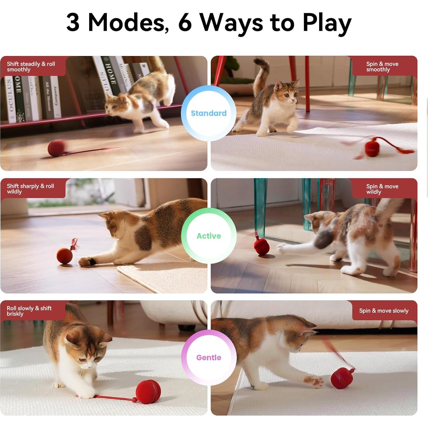 Juguete Interactivo para Gatos Cheerble Duo2 Rojo - Electrónico