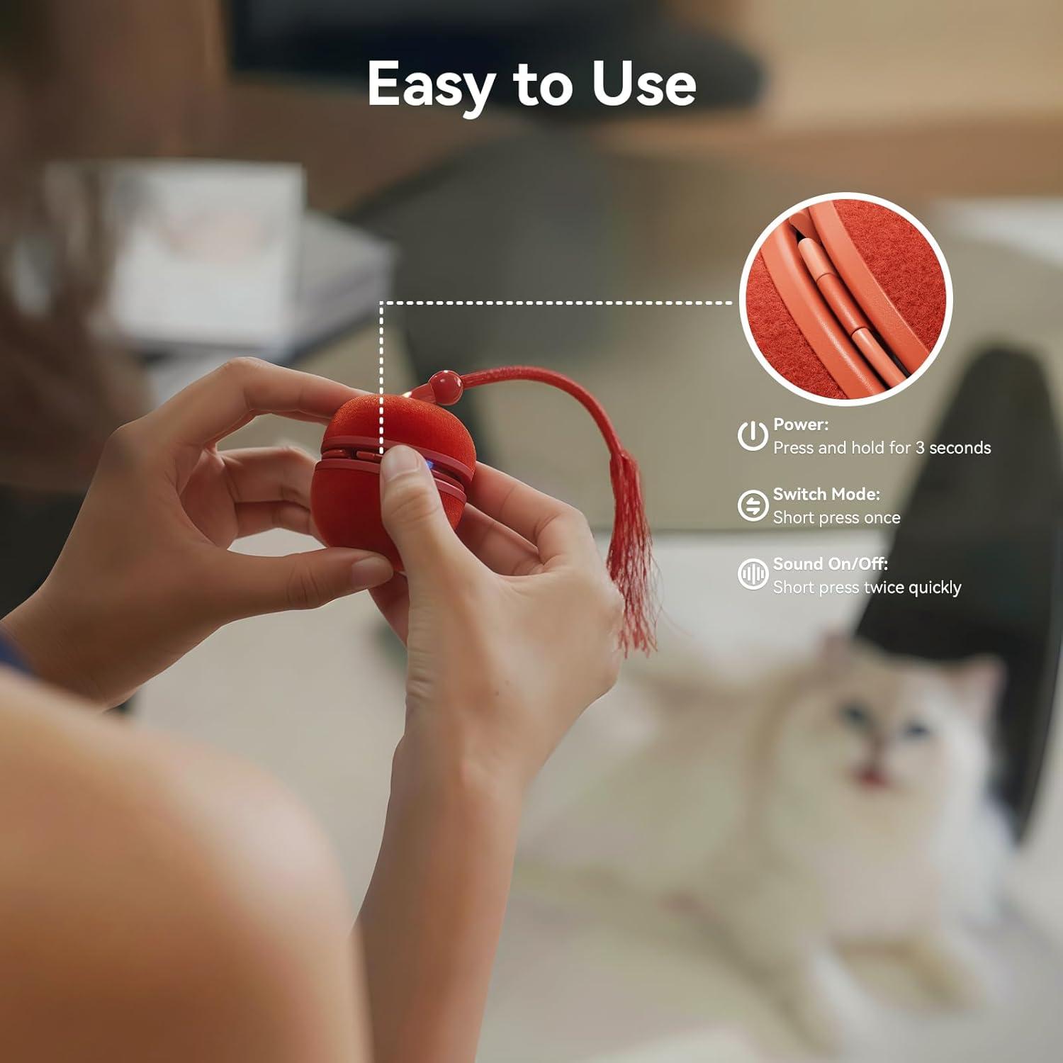 Juguete Interactivo para Gatos Cheerble Duo2 Rojo - Electrónico