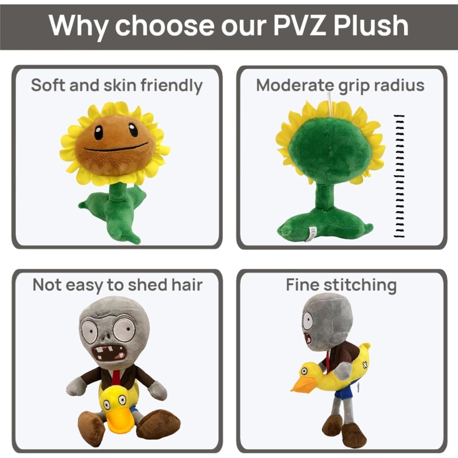 6 Piezas Juguetes de Peluche Plants vs Zombies Dyharnsty