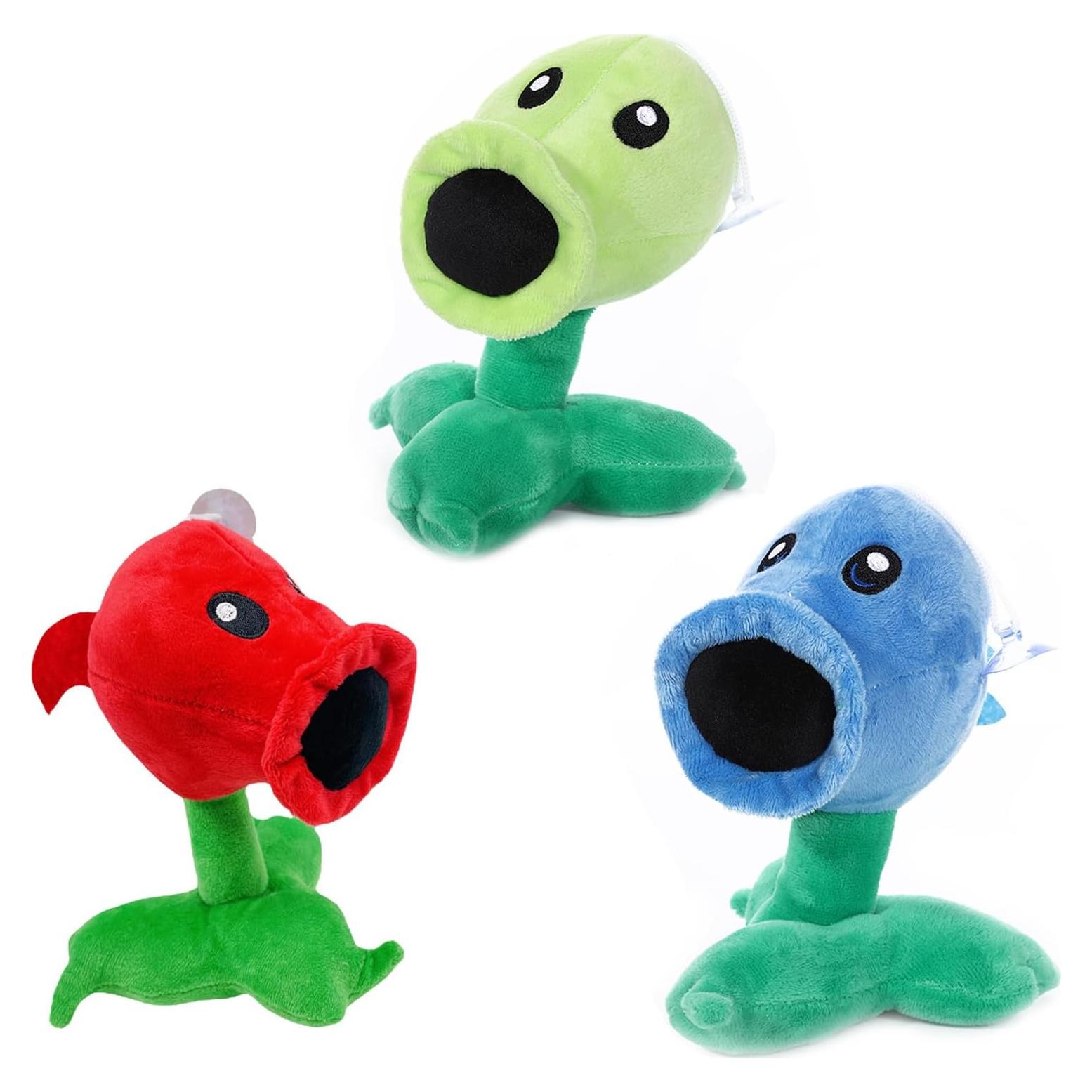 Conjunto de 3 Muñecos de Peluche Plantas vs Zombis PVZ