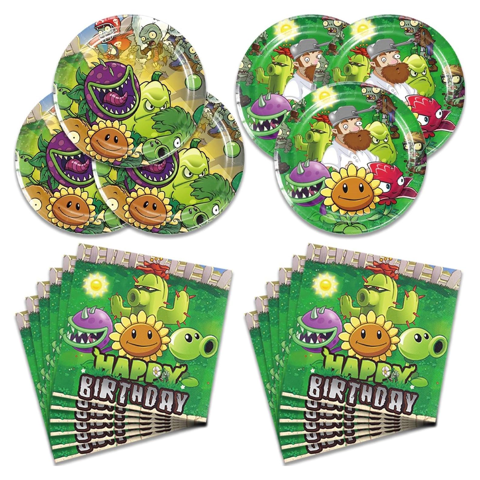 Decoración de Fiesta de Cumpleaños Plantas vs Zombis 40 Piezas