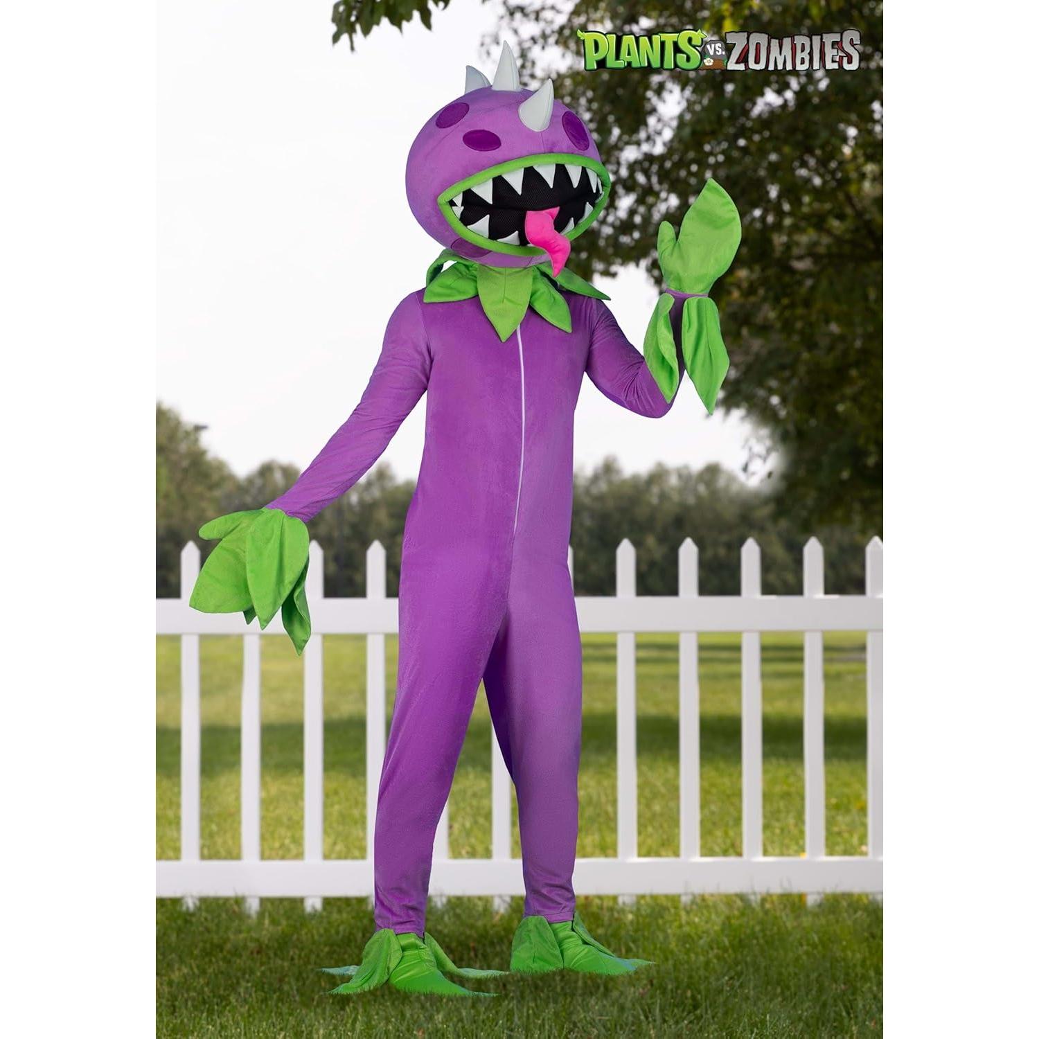 Disfraz Chomper Plantas Vs Zombies Adulto Morado con Máscara
