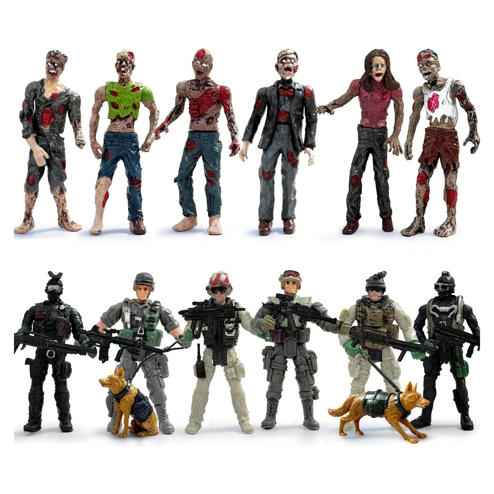 Figuras de Acción Zombis y Ejército 14PCS - Juguetes para Niños