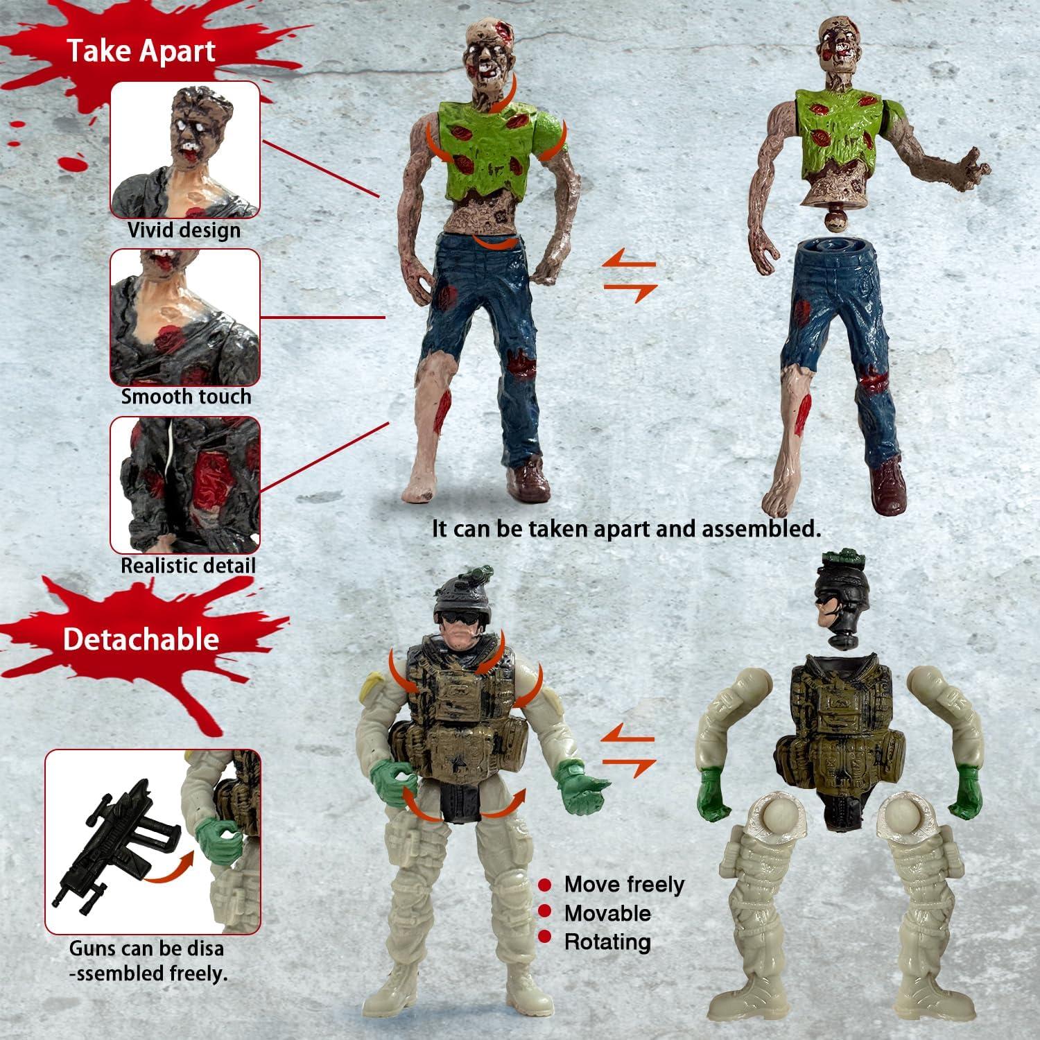 Figuras de Acción Zombis y Ejército 14PCS - Juguetes para Niños