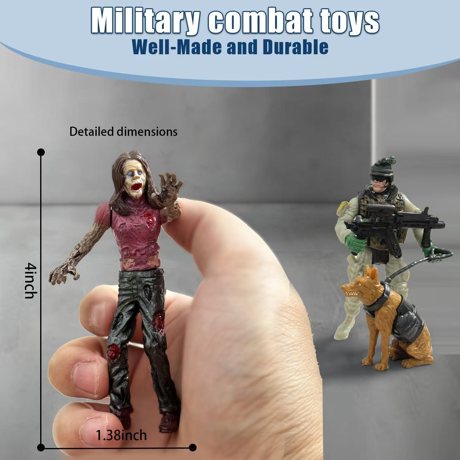 Figuras de Acción Zombis y Ejército 14PCS - Juguetes para Niños