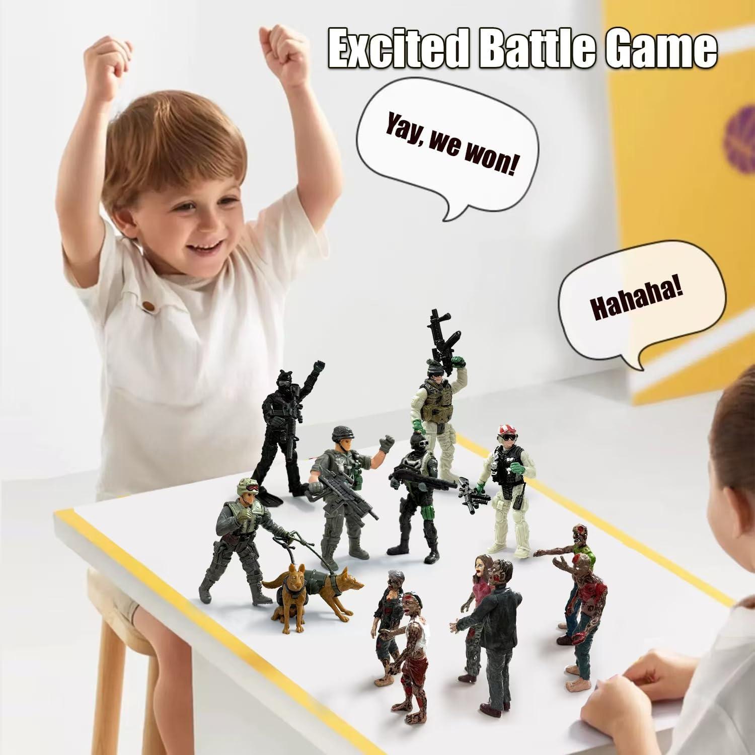 Figuras de Acción Zombis y Ejército 14PCS - Juguetes para Niños