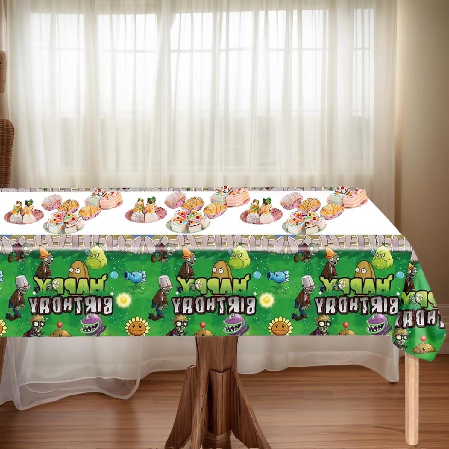 Paquete de 2 Manteles Rectangulares Plants vs Zombies 106.68x177.8cm