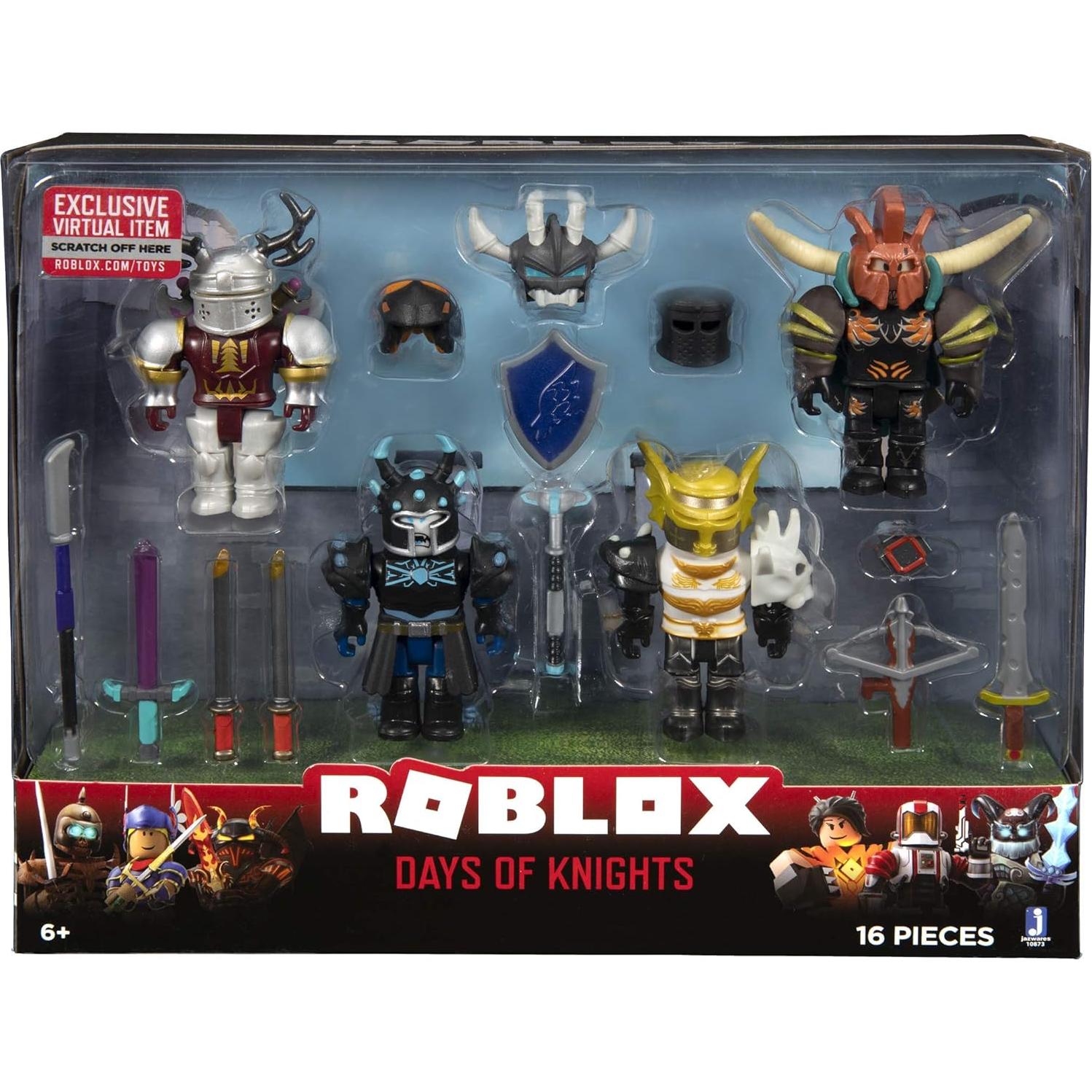 Paquete de 4 Figuras Días de Caballero Roblox - Accesorios Incluidos