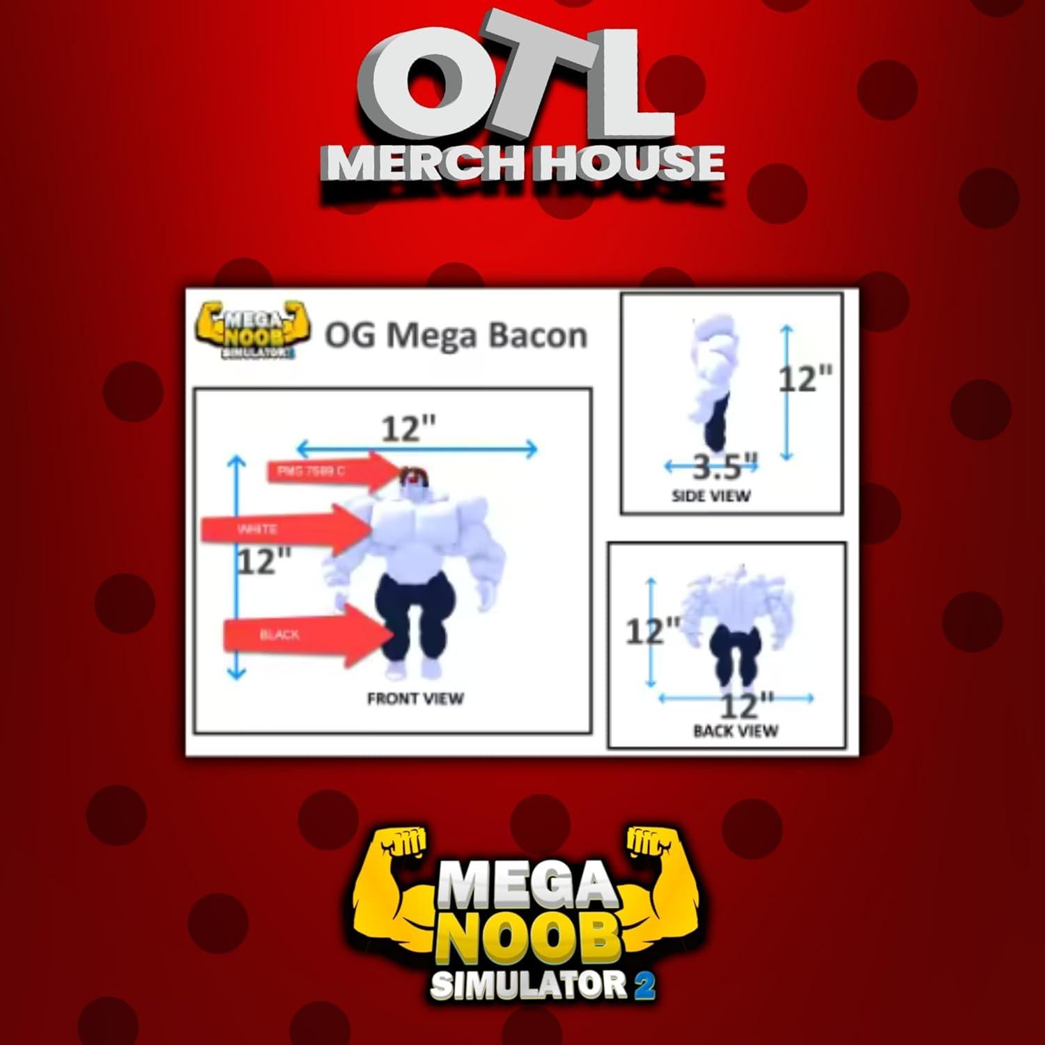 Peluche Mega Bacon OTLMERCHHOUSE 30 cm con Llavero Ed. Limitada