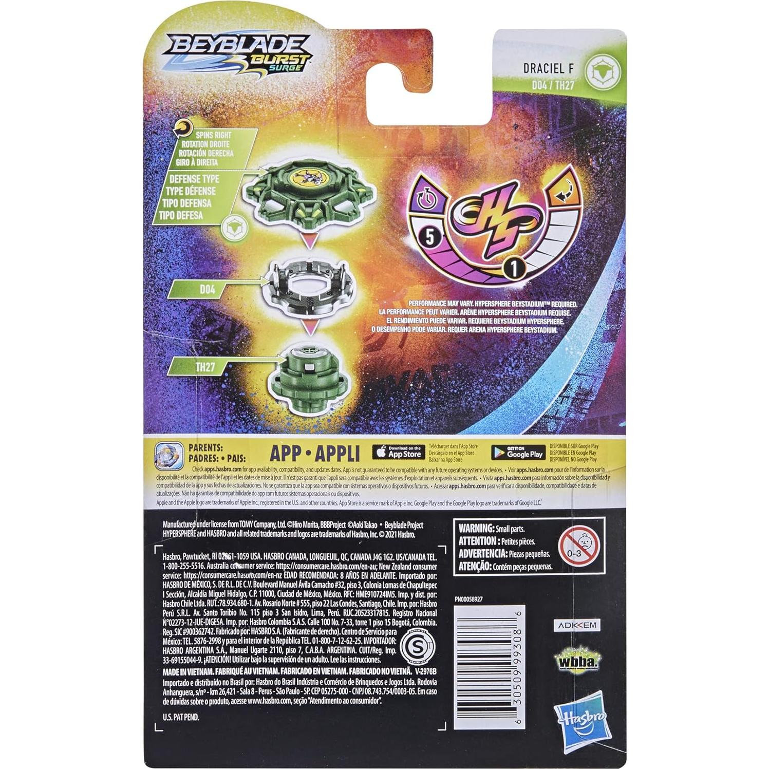 Beyblade Burst Rise Hypersphere Draciel F - Tipo Defensa