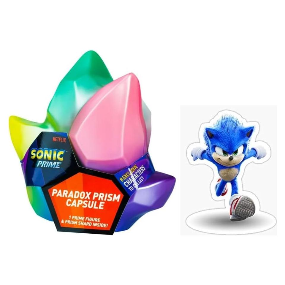 Cápsula Sorpresa Sonic Prime Prisma Paradoja - 1 Figura + Stickers