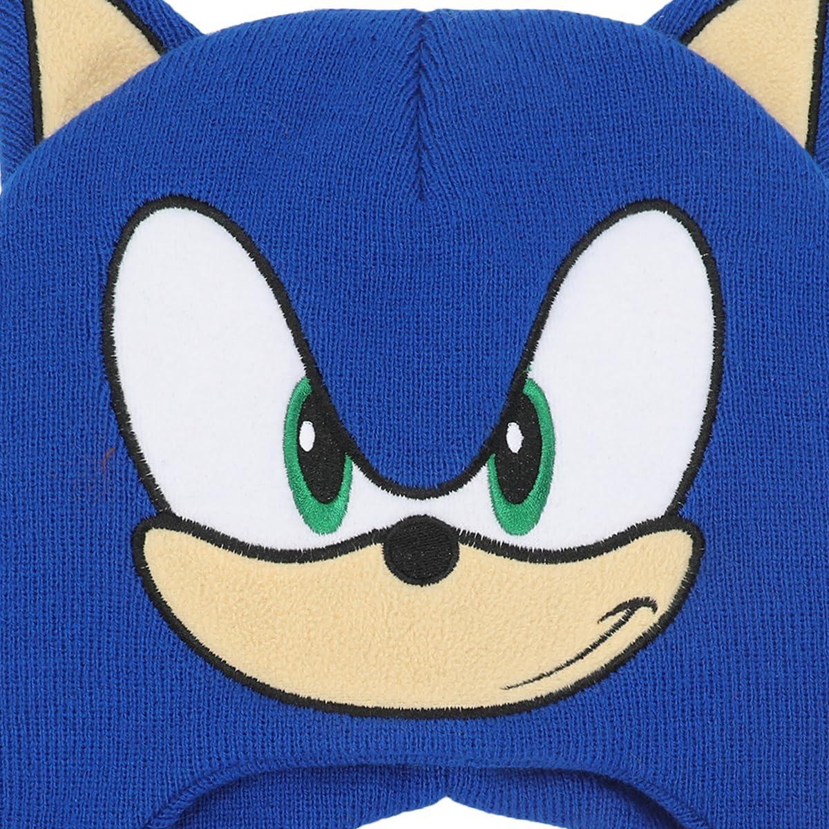 Conjunto Sombrero Peruano y Guantes Sonic The Hedgehog 2 Piezas